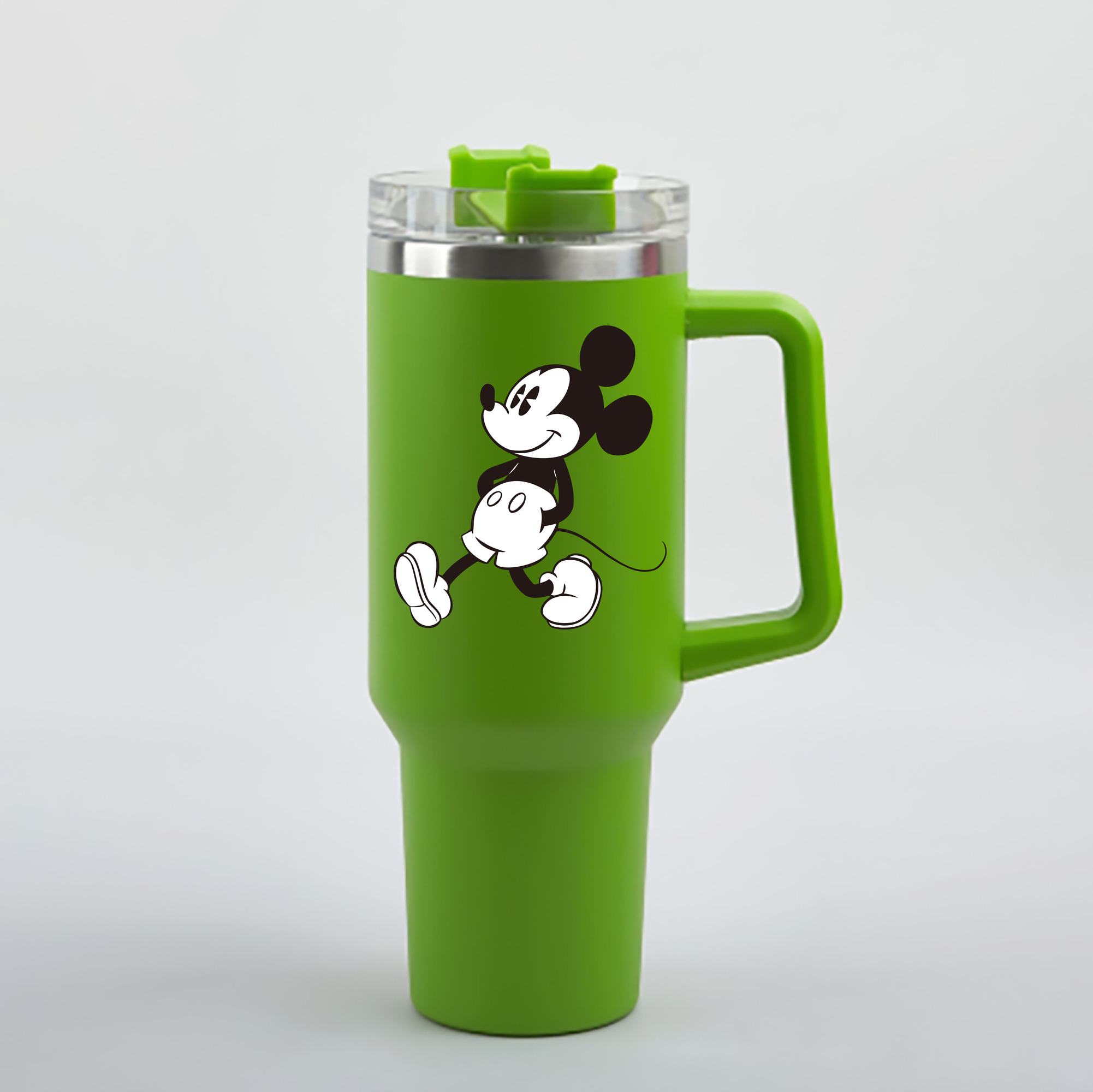 （画像用） ミッキーマウス Mickey Mouse 1200mL車用タンブラー - クリスタルステッカー（プラスチックストロー付き）